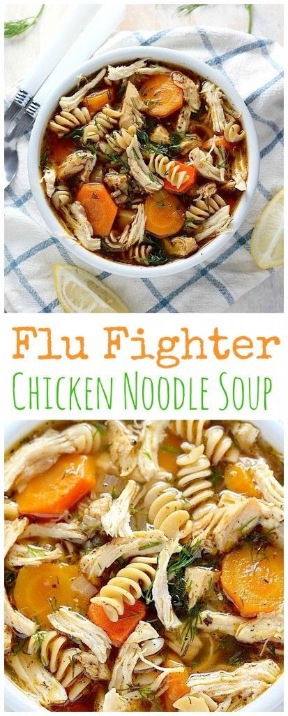 AMAZING FLAVOR! Flu Fighter Chicken Noodle Soup is loaded with good for you ingredients and perfect for battling nasty Winter