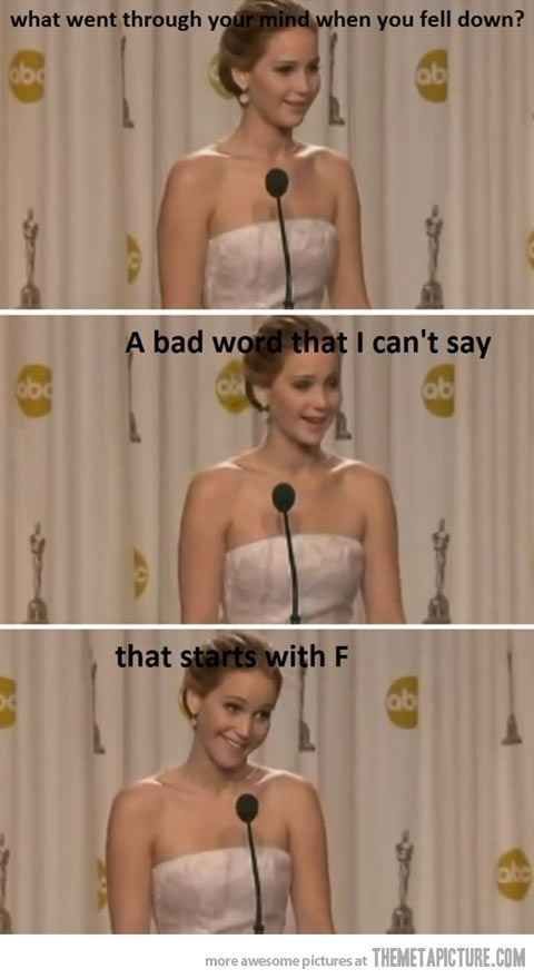 And when she does it’s adorable. | 20 Signs That Jennifer Lawrence Is Your Spirit Animal
