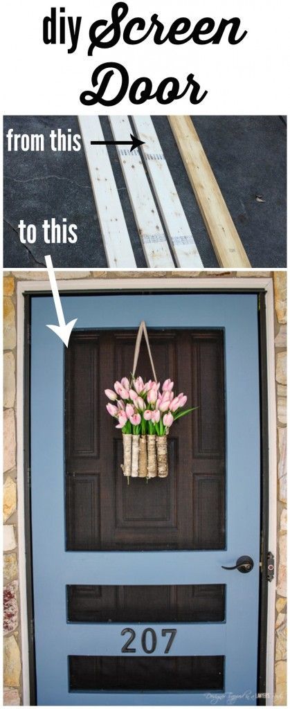 AWESOME! Build your own DIY screen door with this amazing tutorial by Designer Trapped in a Lawyer’s Body! It’s prettier, sturdier