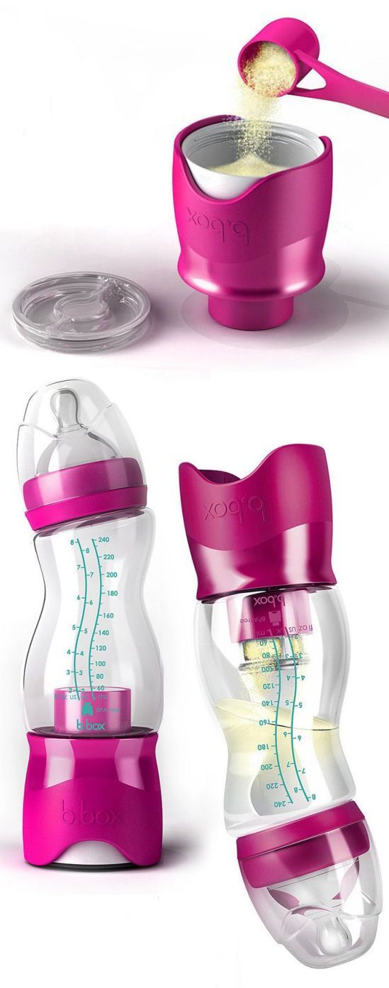 B.Box Baby Bottle – Put the formula in the bottom and water in the top. Simply twist the bottom to release the formula when you’re