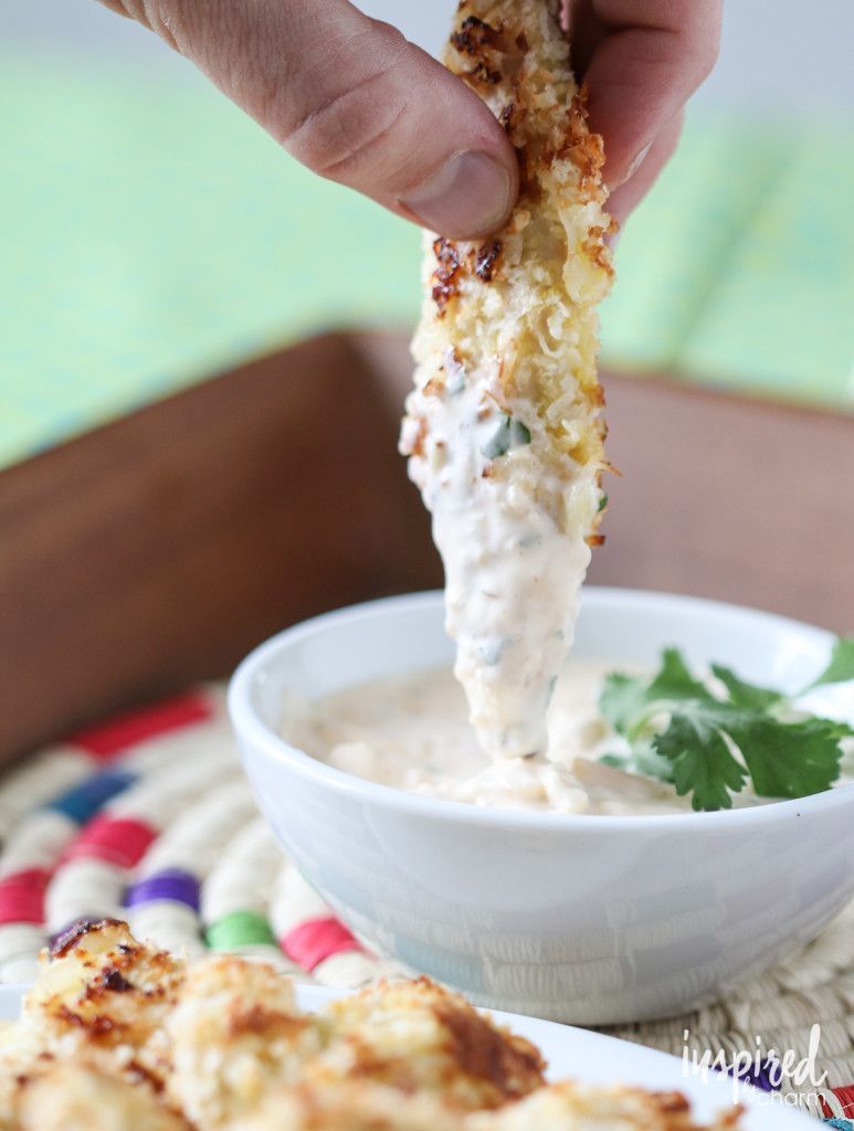 Baked Coconut Chicken Strips – works as an appetizer or a main course.