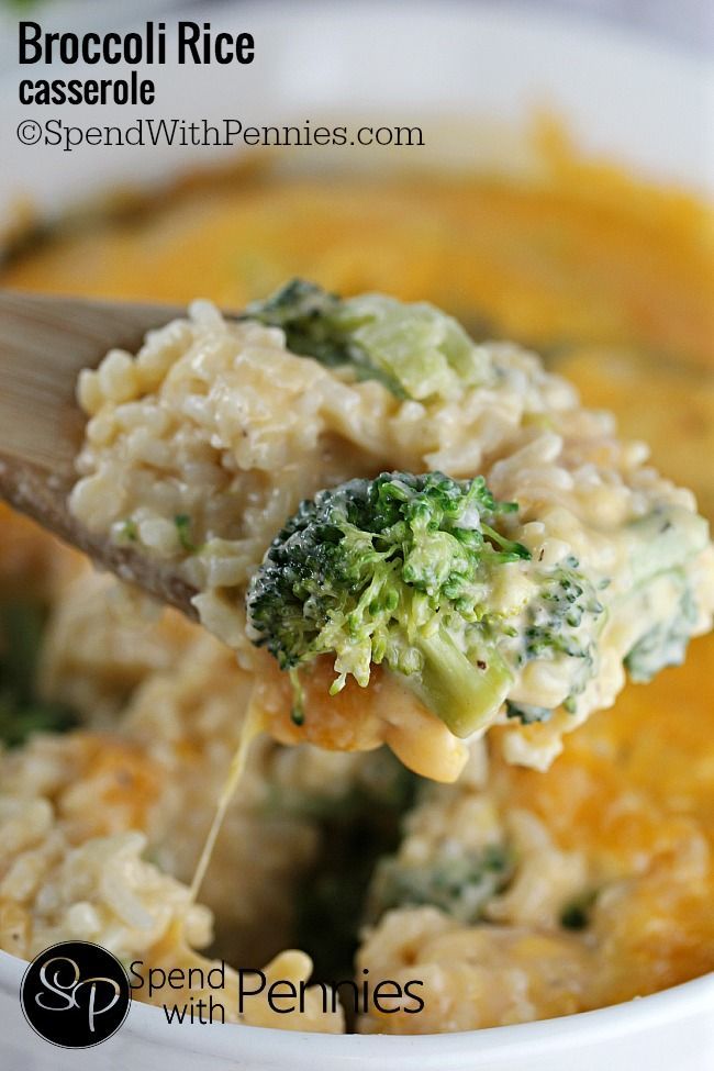 Broccoli and rice in a an easy cheesy homemade sauce! Perfect as a side or add in some chicken or ham for a simple dinner that the