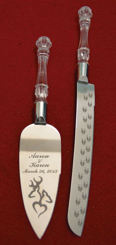 Buck and Doe Heart Wedding Cake Knife and Server by AaronEtches, $29.00