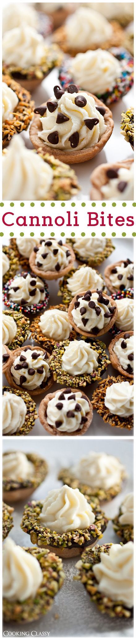 Cannoli Bites – these delicious bite size treats are perfect for parties! Loved these!