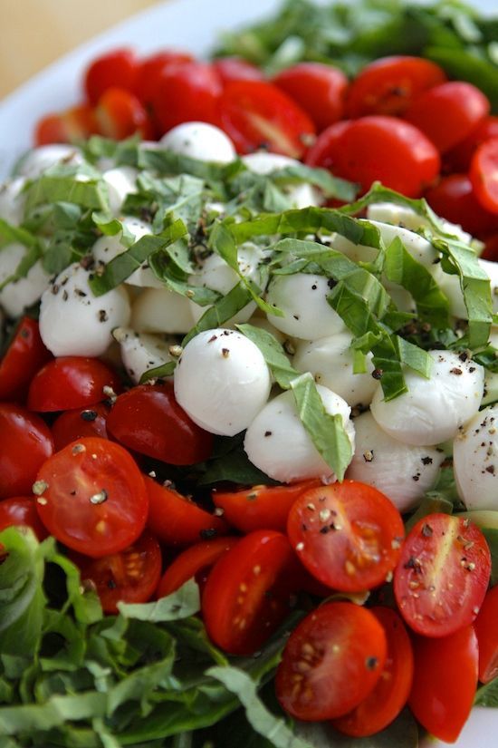 Caprese Salad with Garlic Balsamic Dressing. It is so easy to make this salad and it presents so beautifully….but….the
