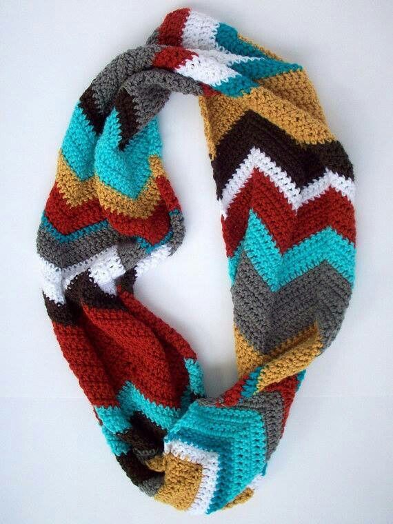 Chevron scarf (with pattern) and link for RANDOM STRIPE GENERATOR!