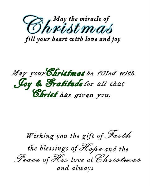 Christmas card sentiments