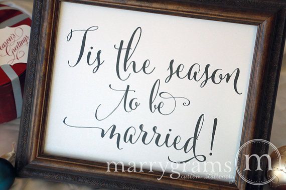 Christmas Wedding Reception Sign  Tis the Season to by marrygrams, $10.00