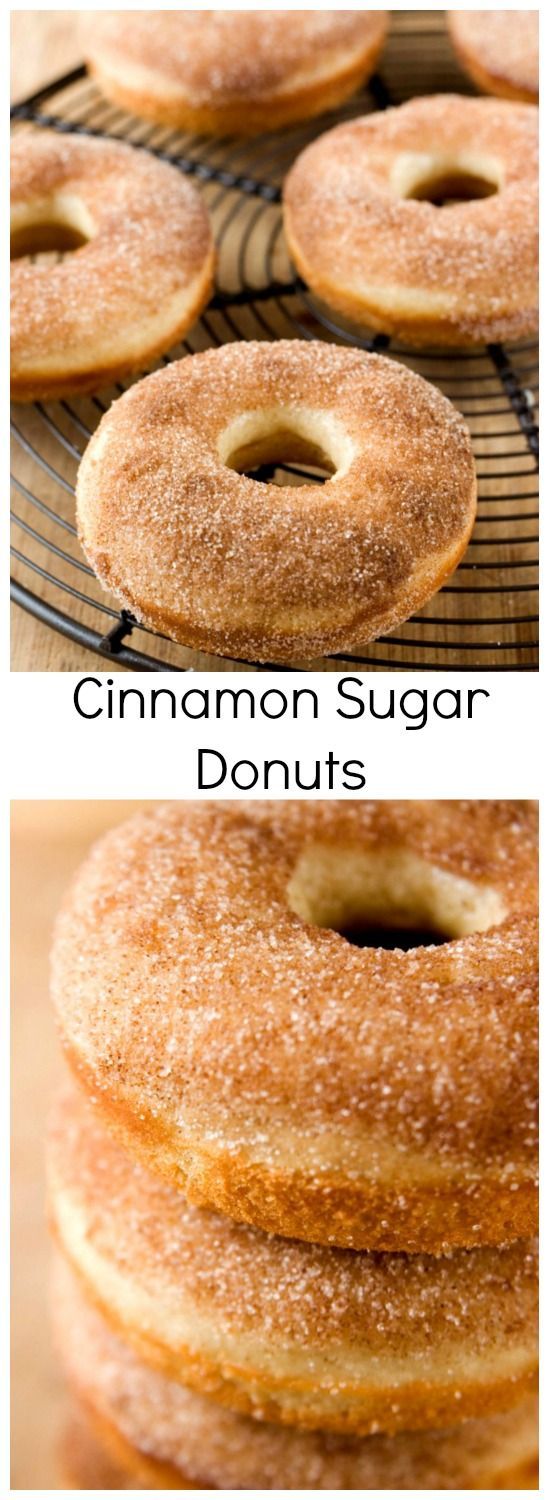 Cinnamon Sugar Donuts – fluffy baked donuts coated with cinnamon sugar. You need to try these!