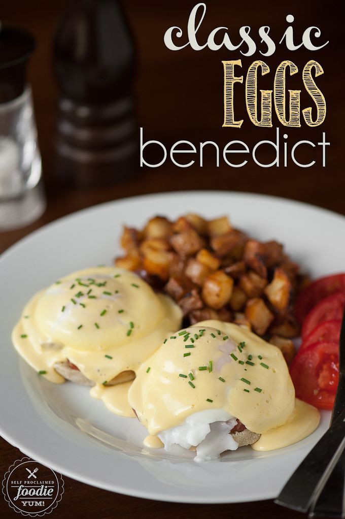 Classic Eggs Benedict – easier to make at home than you might think!  My hubby would love these!