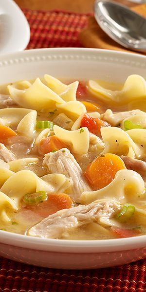 Classic leftover turkey soup recipe made quickly with frozen vegetables and noodles for enjoying the leftover turkey.