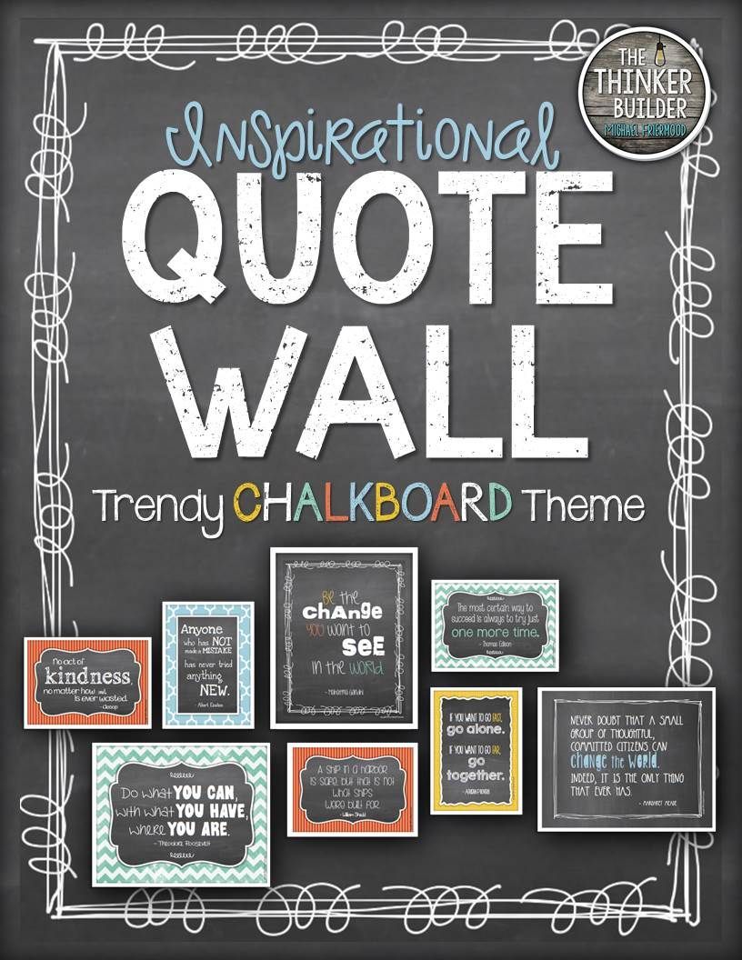 Create a stylish quote wall with a “Trendy Chalkboard” theme! Choose from several coordinated versions of 10 favorite