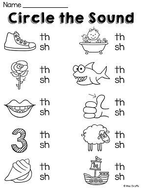 Digraphs TH and SH worksheets and activities!!
