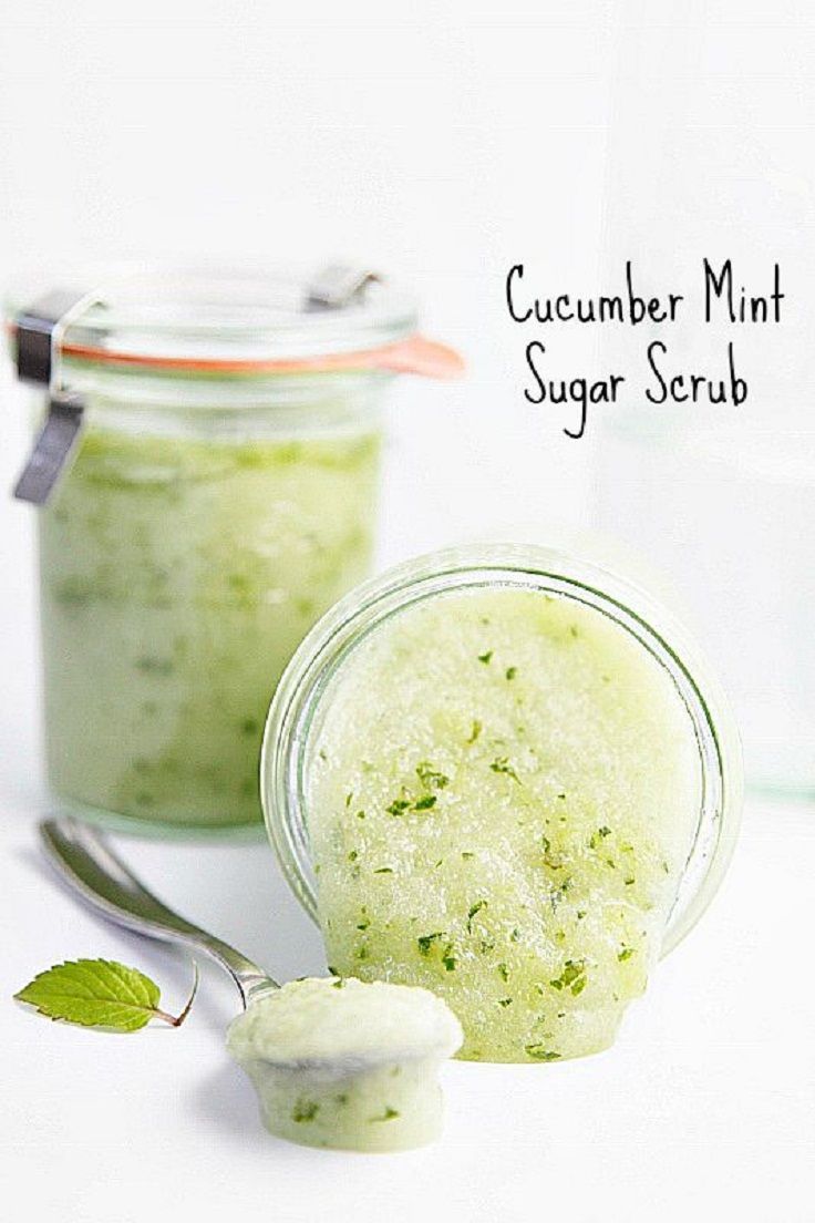 DIY Cucumber Mint Sugar Scrub why did I read this as benedict cumberbatch?