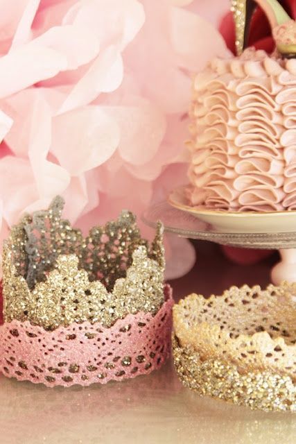 DIY lace crown. Cute for the birthday girl!