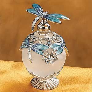 Dragonfly Jeweled Perfume Bottle _ A gorgeous Jeweled perfume bottle that can decorate your room and add it even more style. The