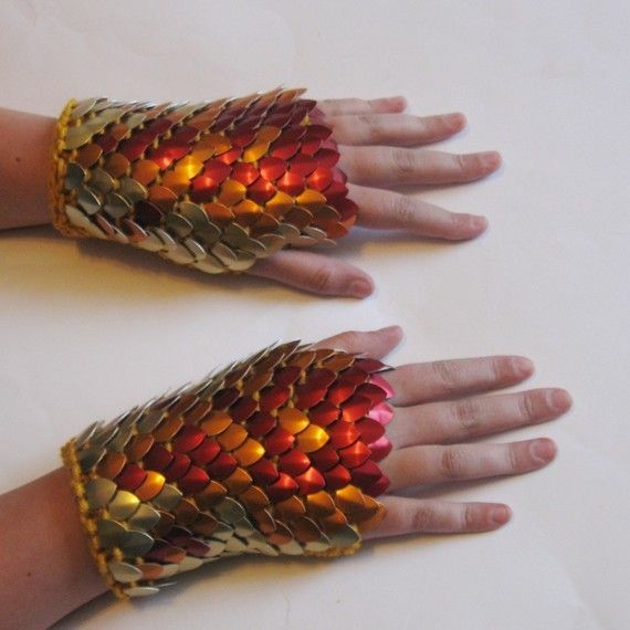 Dragonhide Armor Gauntlets Pheonix knitted scale…you know secretly want to where them!