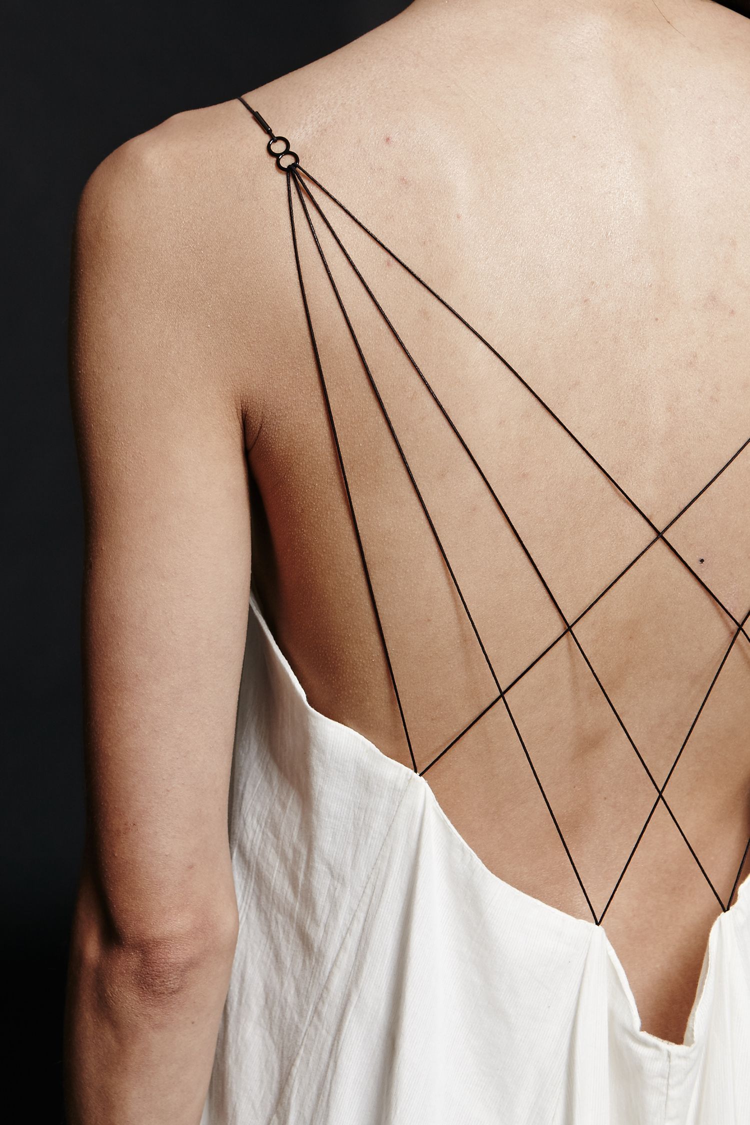 Dress back detail with dainty crisscross straps; close up fashion details // Titania Inglis | @ANDWHATELSEISTHERE
