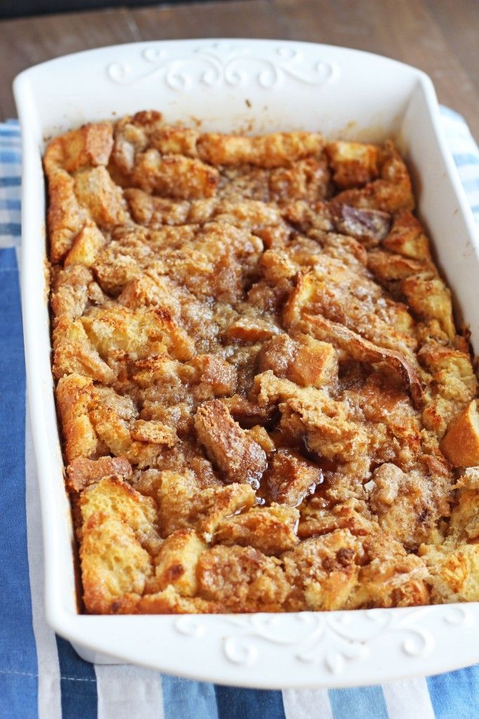 Easy baked french toast casserole. This delicious casserole comes together in less than 20 minutes. Pop it in the refrigerator and