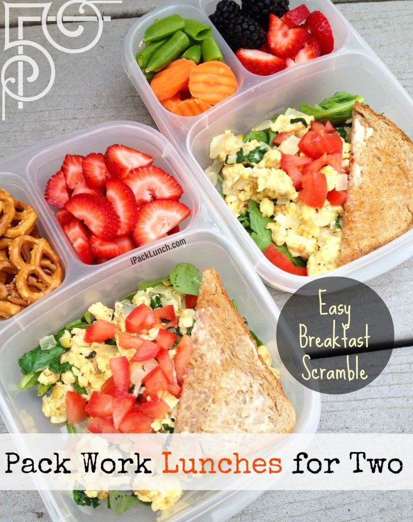 Easy breakfast scramble. Pack two lunches for two people OR two days easily in @EasyLunchboxes!