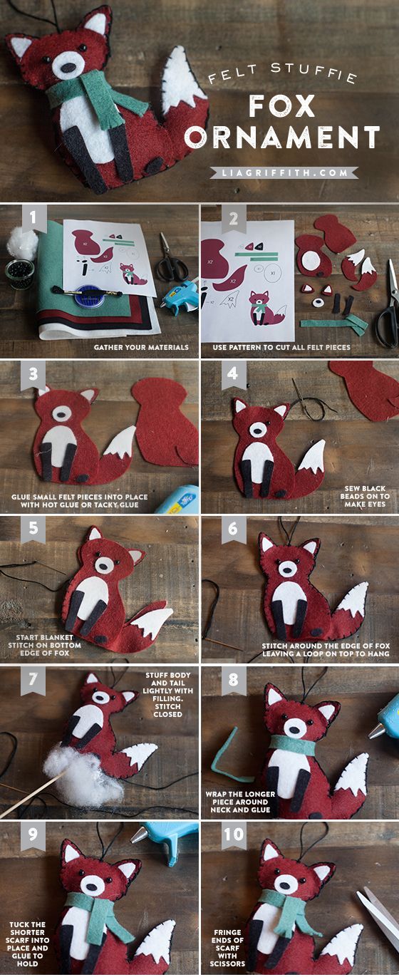 Felt fox tutorial – pdf pattern + a really great site with all kinds of things to make — Lia Griffith