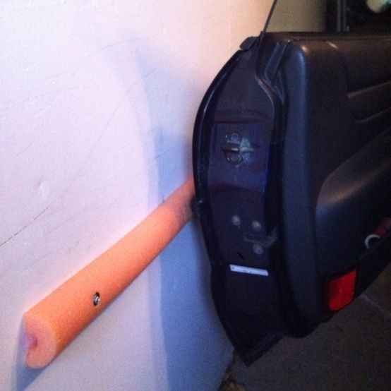 Foam noodles in your garage can save your door and the wall. | 41 Creative DIY Hacks To Improve Your Home