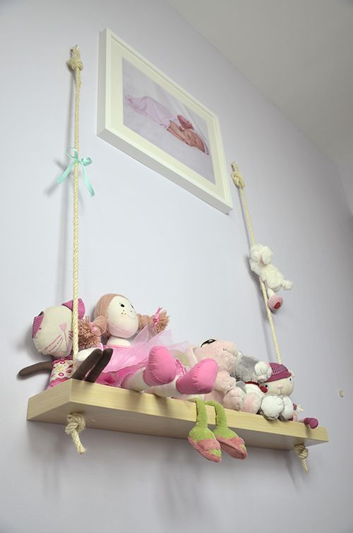 For a little girls room! diy swing shelf