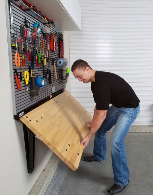 Garage diy tools organization tips folding bench