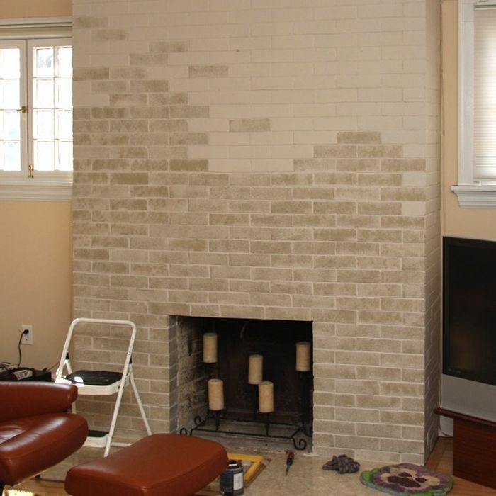 Great idea from Lowes about how to paint out-dated brick, simple solution