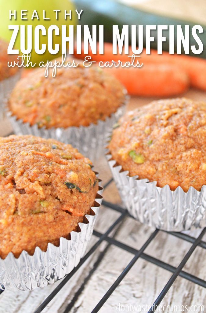 Hands down, our favorite breakfast muffin recipe during the summer – zucchini bred with apples and carrots!
