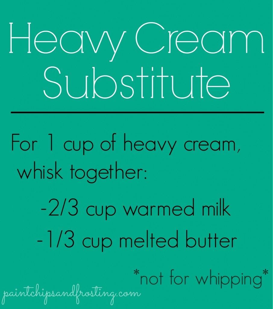 Heavy Cream Substitute – Good to know! My family is always needing heavy cream…… NOT FOR WHIPPING
