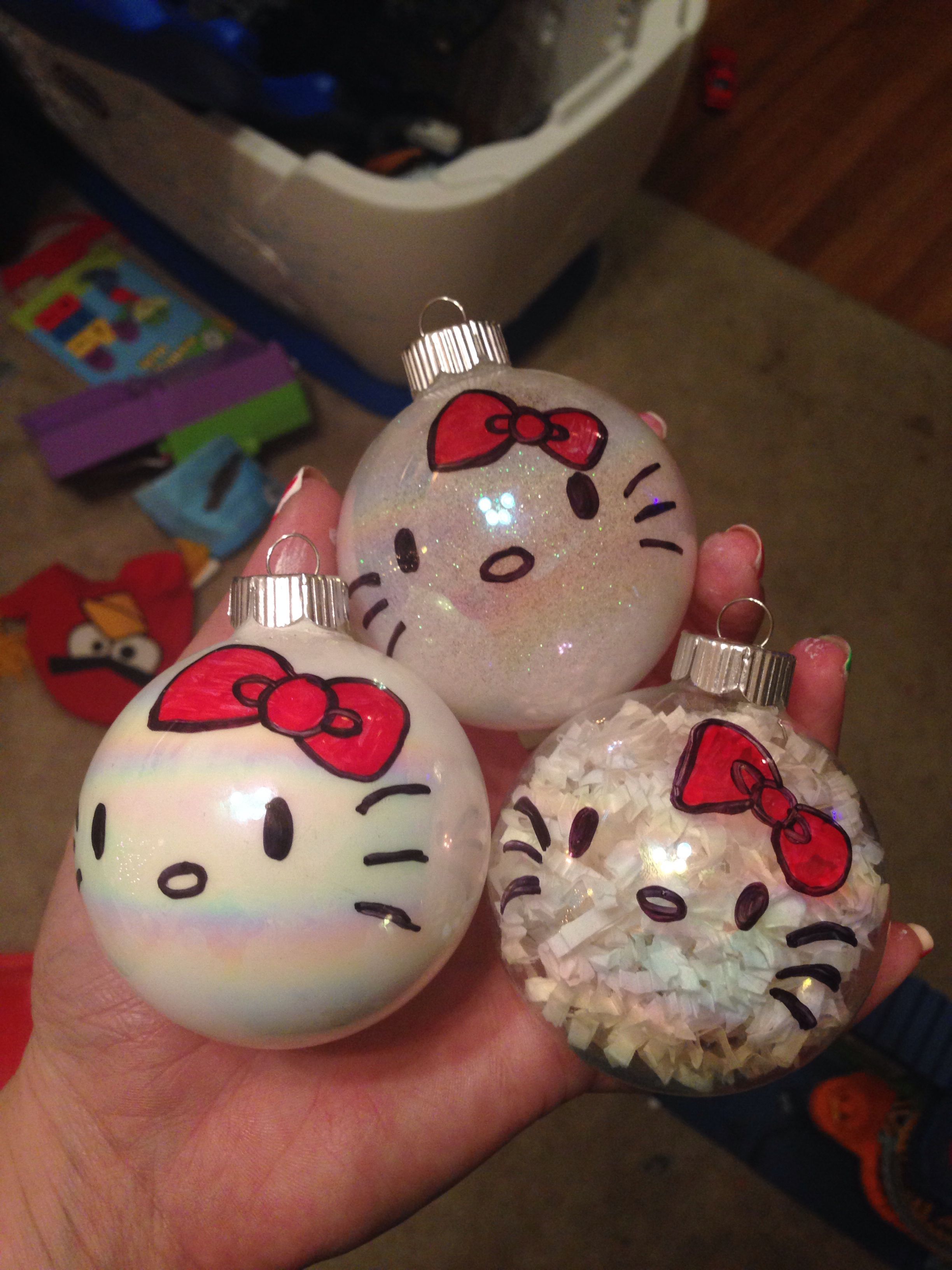 Hello kitty diy ornaments- contact me to order supply kit or completed product! LexiJosh at gmail