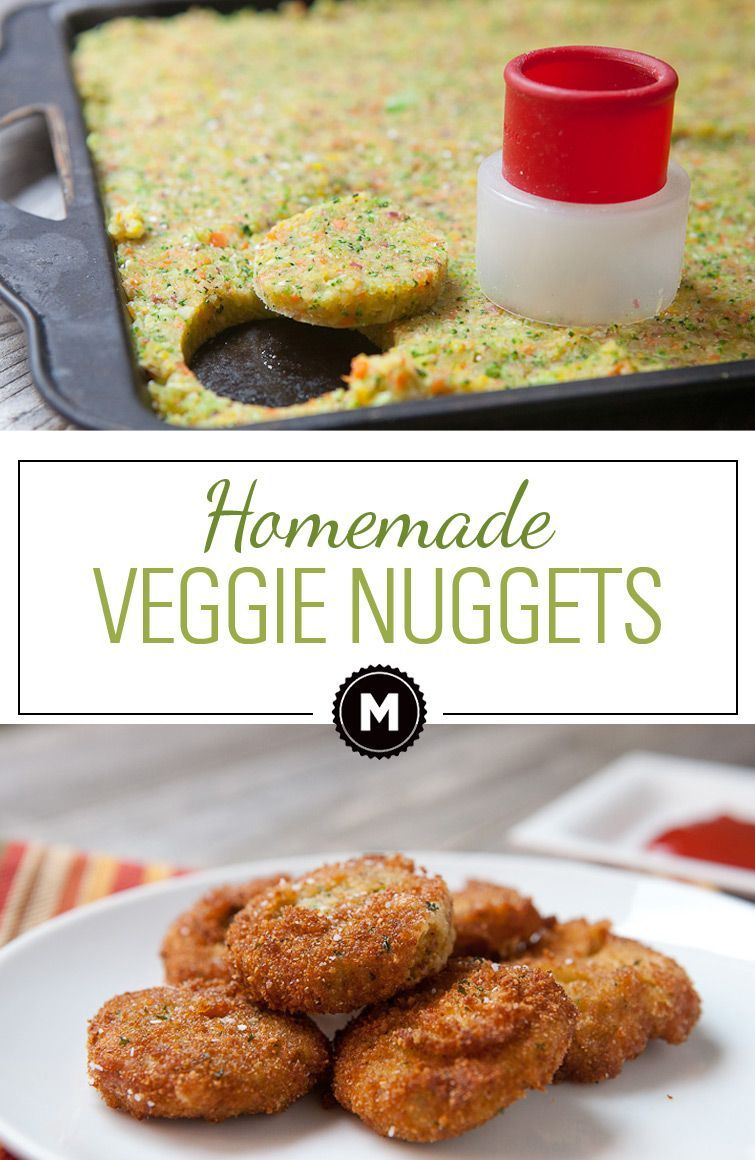 Homemade Veggie Nuggets are the perfect vegetarian alternative to the chicken nugget. Made with mashed carrots, broccoli, and