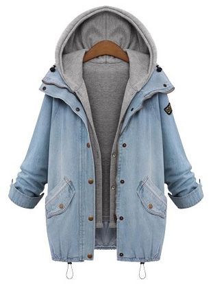 Hooded Drawstring Boyfriend Trends Jean Swish Pockets Coat, 40% Off 1st Order