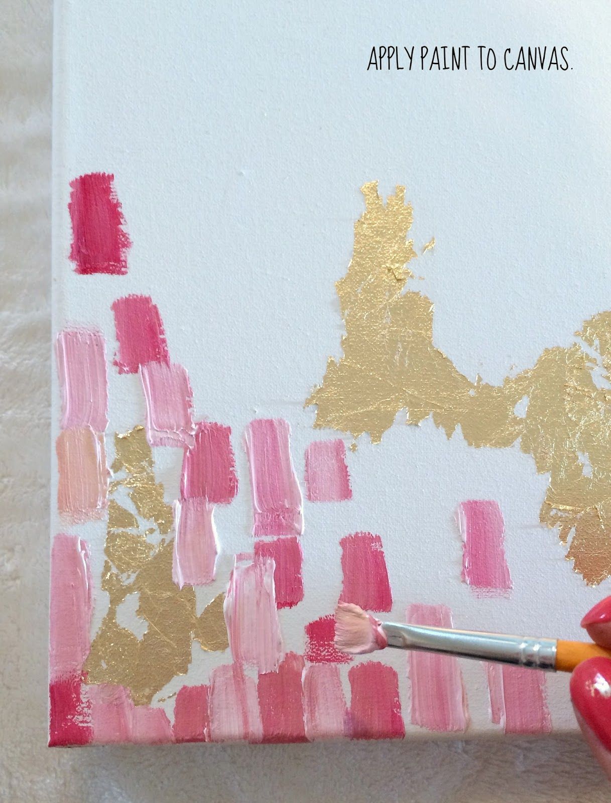 How To Make DIY Gold Leaf Abstract Art. Maybe this will help me make an imitation of that expensive painting I’ve been coveting