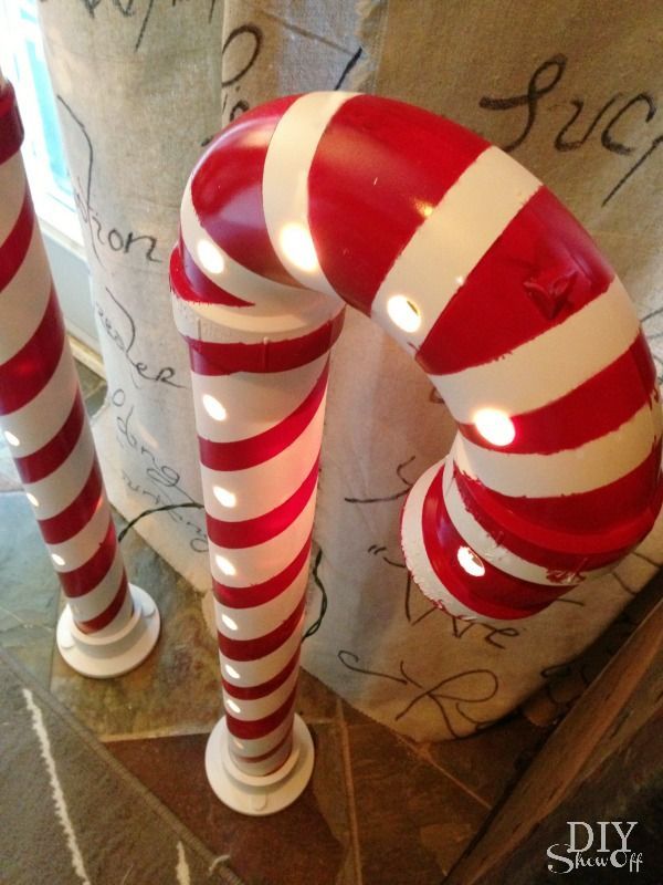 How to Make Lighted PVC Candy Canes