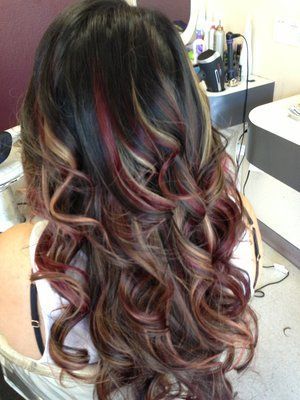 I want to do this to my hair so bad! red and caramel highlights