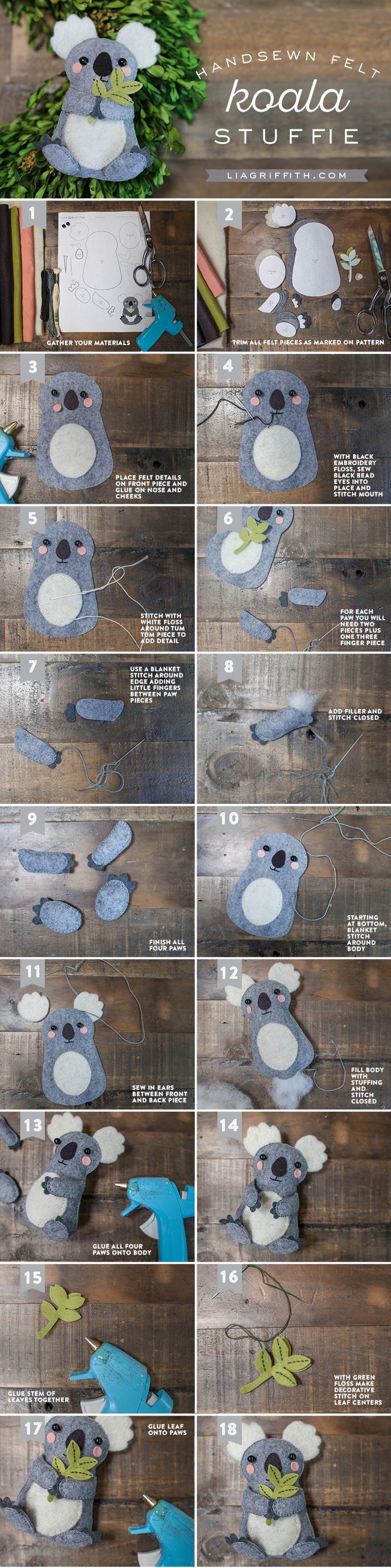 Koala Stuffie Tutorial from Michaels Makers Lia Griffith