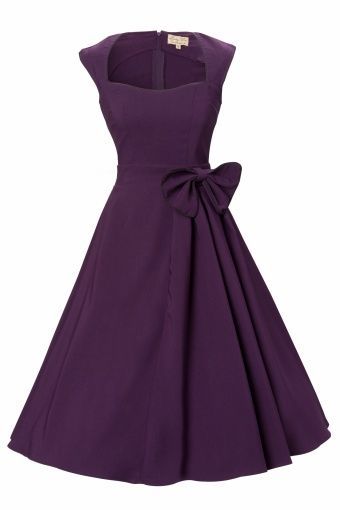 Lindy Bop 1950’s Grace Purple Bow vintage style swing party rockabilly evening dress…. Red??? Black??