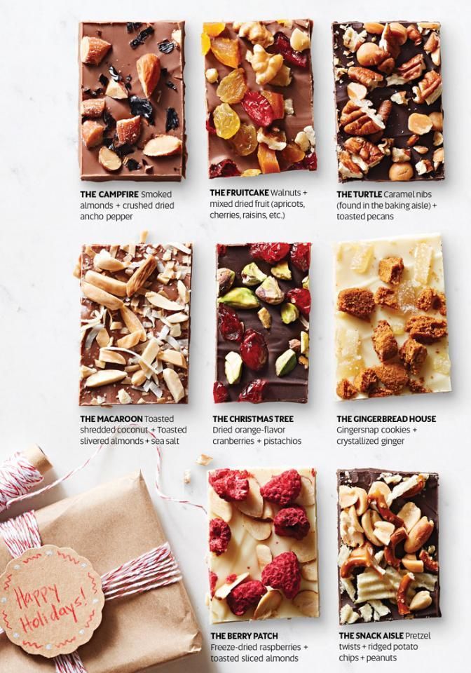 Looking for Christmas food gift ideas? Check out these recipes for Chocolate Bark Candy from Midwest Living. 8 delicious varieties