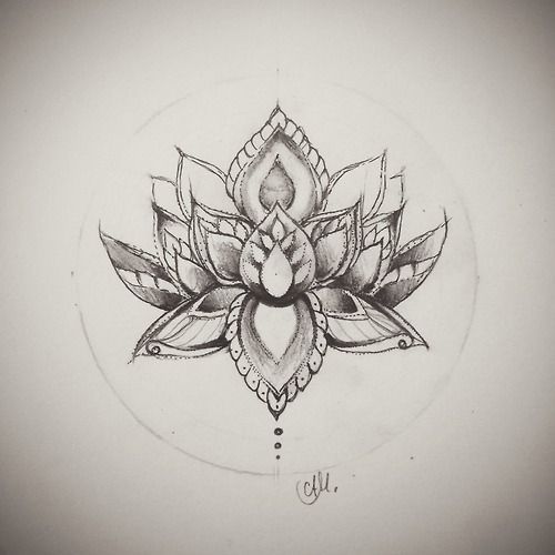 lotus flower drawing. This would be a super cute tattoo