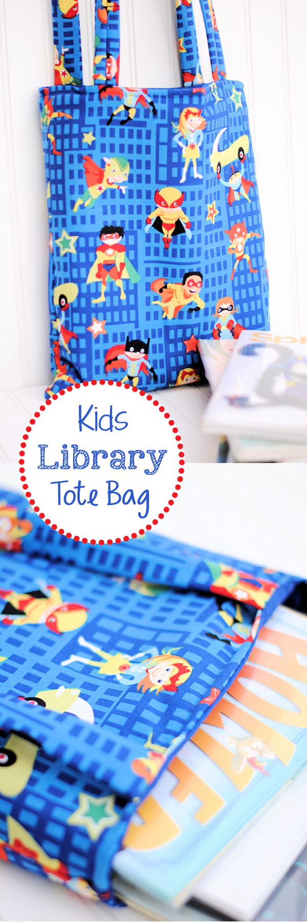 Make the perfect kid size tote bag with this Kids Library Bag Tutorial.
