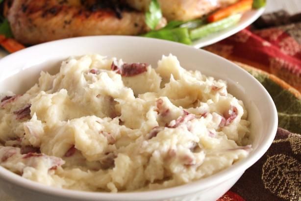 Mashed Red Potatoes With Garlic And Parmesan – These were pretty perfect. I added a little bit of extra butter and salt, but we