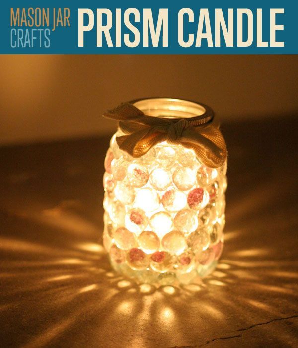 Mason Jar Crafts | Prism Candle Light | So cute and so easy! #DIYReady