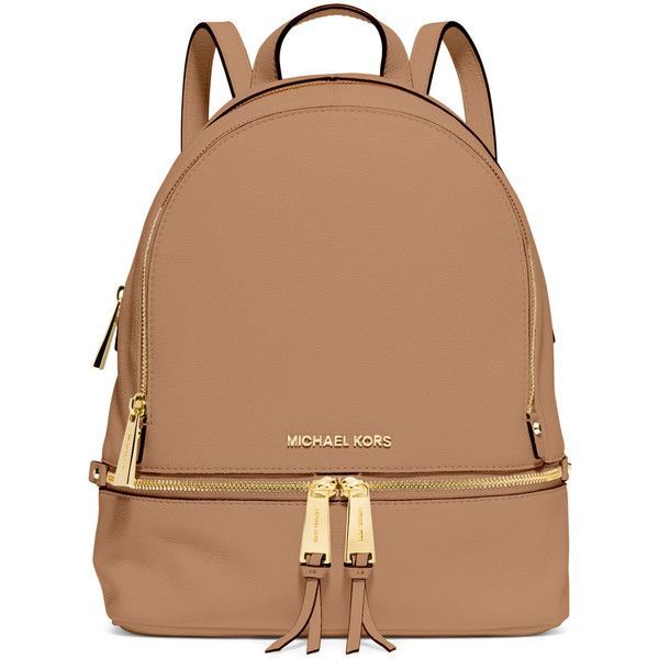 MICHAEL Michael Kors Rhea Small Zip Backpack (412 AUD) found on Polyvore featuring bags, backpacks, peanut, leather backpack,