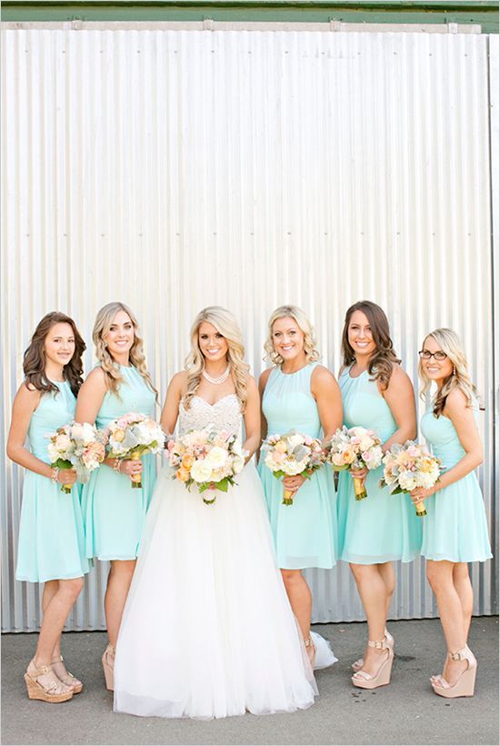 Mint bridesmaid dresses @wedding chicks
