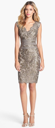 MOMS Embellished Metallic Lace Sheath Dress – Pretty for a Christmas Party
