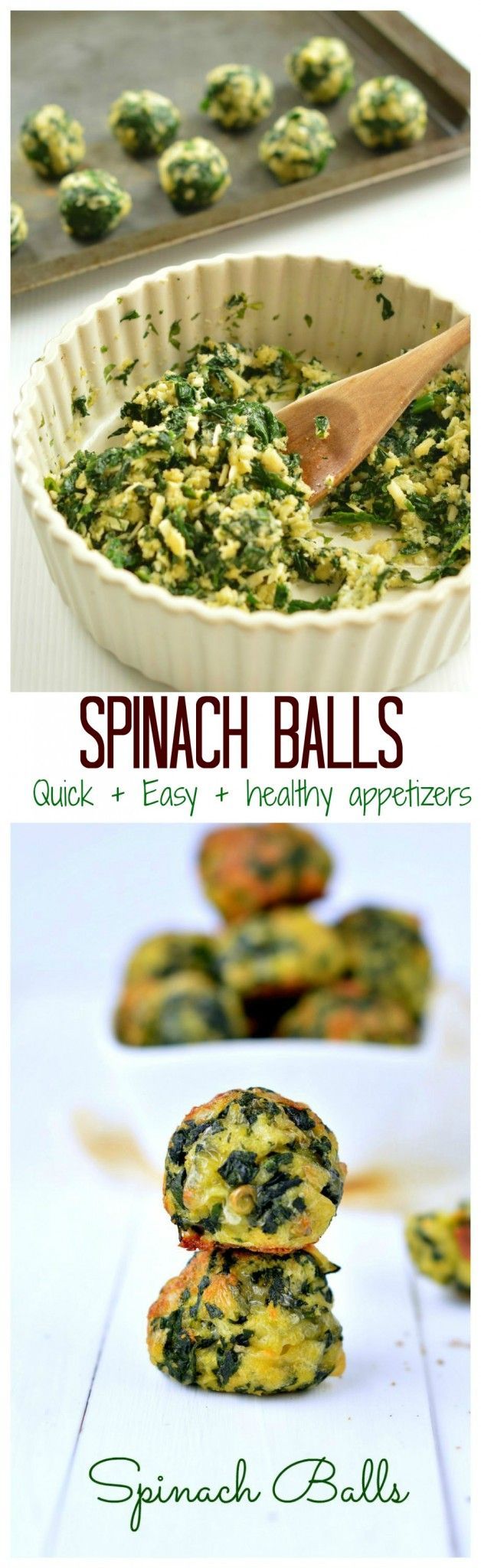 My fav Healthy Party Appetizers! Those Spinach balls are made with only 5 ingredients and take few minutes to prepare and it