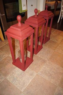 My Historic Country Home: DIY Wooden Exterior Christmas Lanterns!! I would make them in white for summer use.