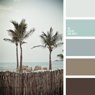 Natural blend of cold shades of blue and brown make for a translucent pastel palette of the ocean coast. This color scheme can be